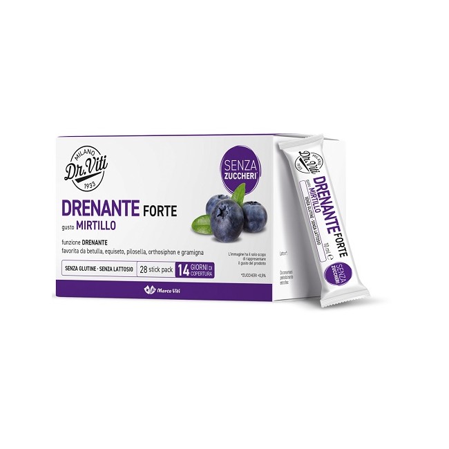 Marco Viti Dr Viti Drenante Forte Mirtillo 28 Stick Pack Senza Zuccheri