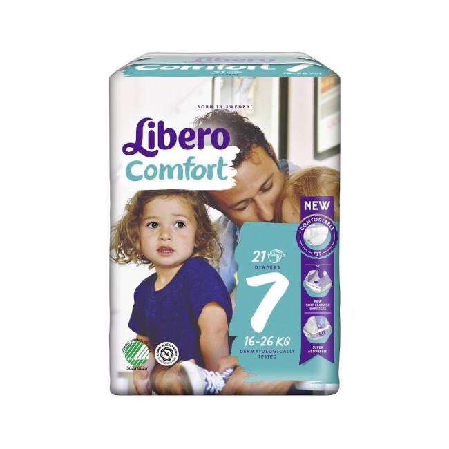 Essity Libero Comfort 7 Pannolino Per Bambino 16-26 Kg 21 Pezzi