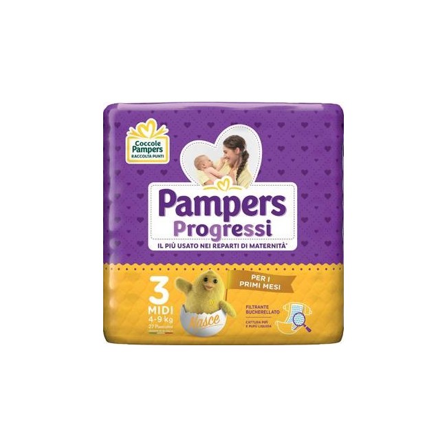 Fater Pampers Progressi Midi Pannolino 3 4-9kg 27 Pezzi