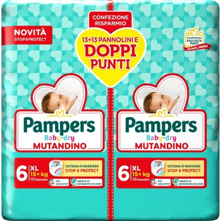 Fater Pampers Baby Dry Pannolino Mutandina Extra Large Duo 26 Pezzi