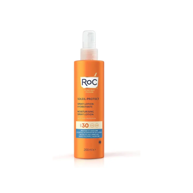 Roc Lozione Spray Solare Corpo Spf 30 Idratante 200 Ml