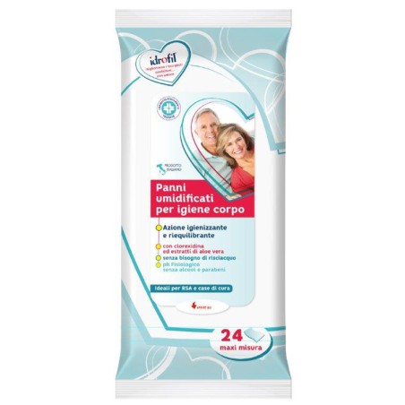 Idrofil Panni Umidificati Per Igiene Anziani 24 Pezzi