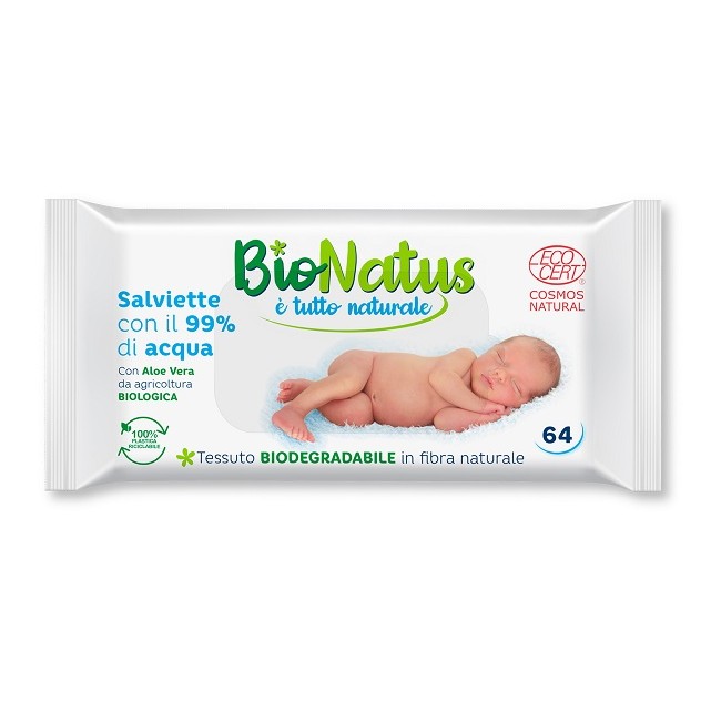 Idrofil Bionatus Salviette 99% Acqua 64 Pezzi