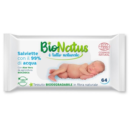Idrofil Bionatus Salviette 99% Acqua 64 Pezzi