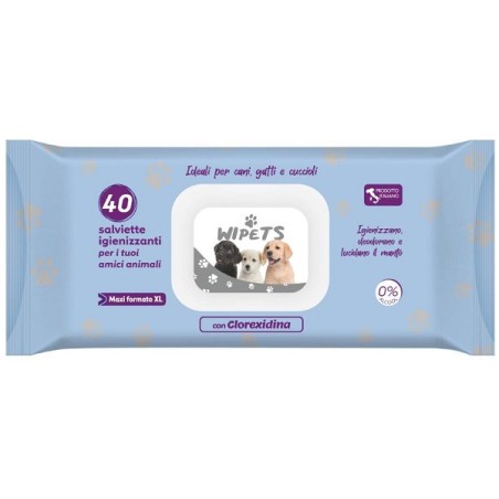 Idrofil Wipets Salviettine Detergenti Per Animali Clorexidina 40 Pezzi