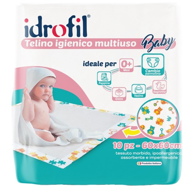 Idrofil Telino Igienico Multiuso Baby 60x60 Cm 15 Pezzi
