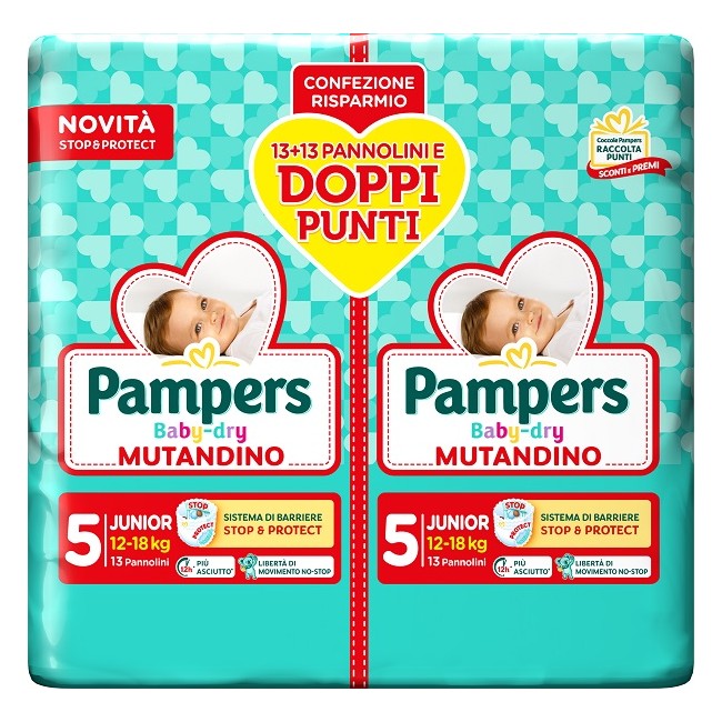 Fater Pampers Baby Dry Pannolino Mutandina Junior Duo 26 Pezzi