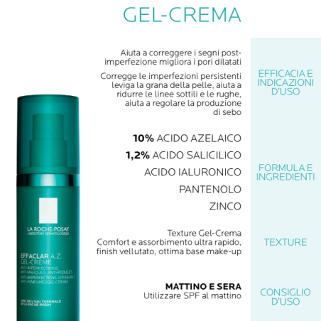 La Roche-posay Effaclar Az Gel Crema Tendenza Acneica 40 Ml