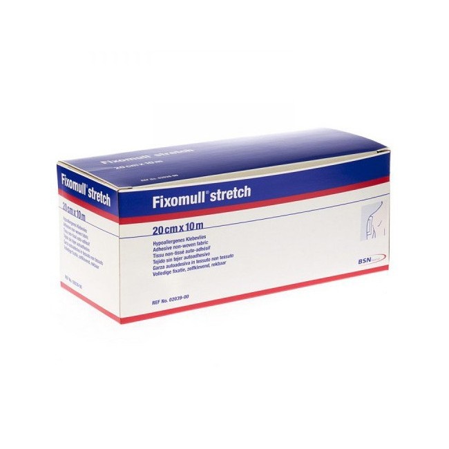 Essity Fascia Autoadesiva Ipoallergenica Fissaggio Cateteri Fixomull Stretch. Supporto In Poliestere Non Tessuto Bianco, Massa I