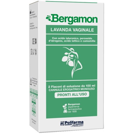 Polifarma Lavanda Vaginale Bergamon 2 Flaconi Da 100 Ml + 2 Cannule Erogatrici Monouso