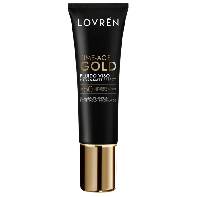 Clinicalfarma Lovren Fluido Viso Spf 50 Time-age Gold Hydra-matt Effect 30 Ml
