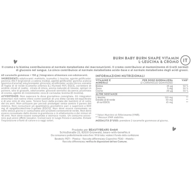 Bears With Benefits Burn Baby Burn Shape Vitamin 45 Caramelle Gommose
