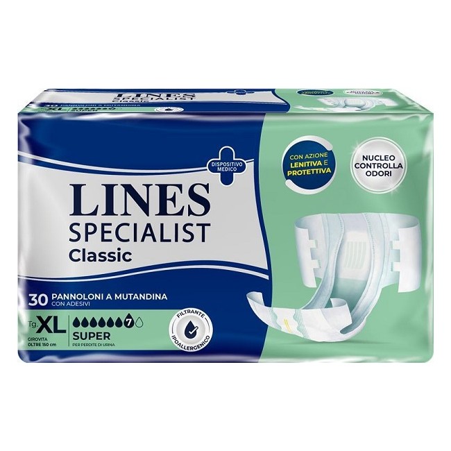Fater Pannolone A Mutanda Lines Specialist Classic Super Pm Xl 30 Pezzi