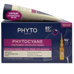 Phyto Paris Set Cyane Reac 12 Fiale Da 5 Ml + Shampoo Anticaduta 100 Ml 25