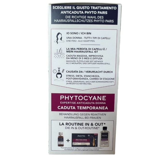 Phyto Paris Set Cyane Reac 12 Fiale Da 5 Ml + Shampoo Anticaduta 100 Ml 25