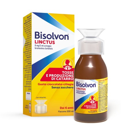 Opella Healthcare Bisolvon Linctus 8 Mg/5 Ml Sciroppo - Gusto Cioccolato-ciliegia Bromexina Cloridrato