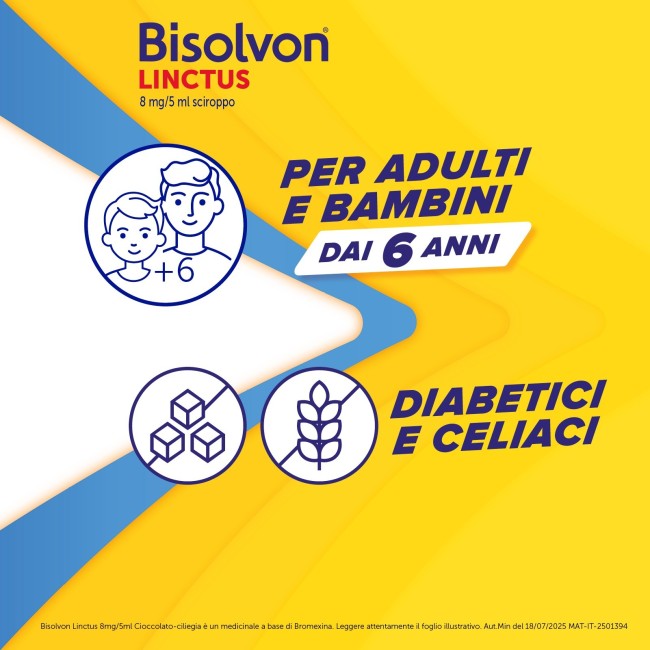 Opella Healthcare Bisolvon Linctus 8 Mg/5 Ml Sciroppo - Gusto Cioccolato-ciliegia Bromexina Cloridrato