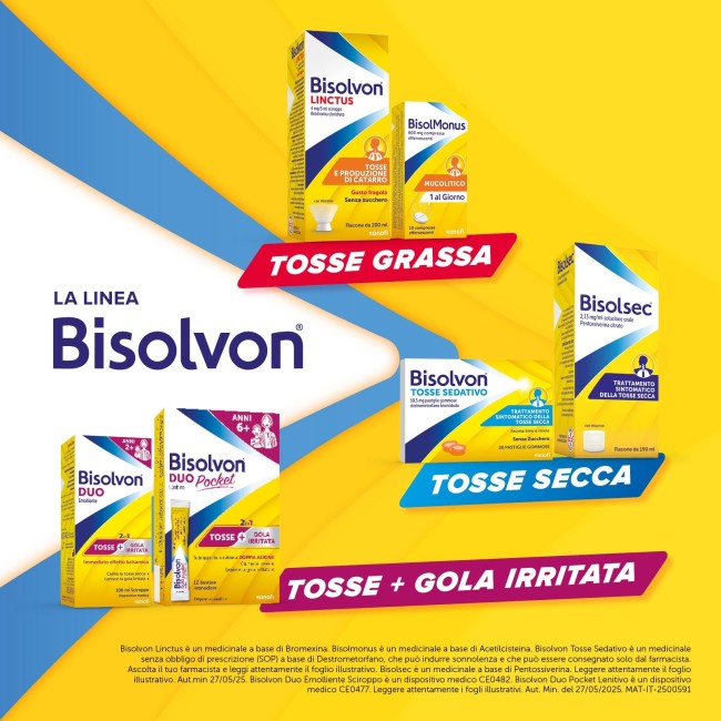 Opella Healthcare Bisolvon Linctus 8 Mg/5 Ml Sciroppo - Gusto Cioccolato-ciliegia Bromexina Cloridrato