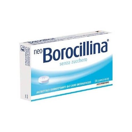 Alfasigma Neo Borocillina 1,2 Mg + 20 Mg Pastiglie Senza Zucchero 2,4 Diclorobenzil Alcool, Sodio Benzoato