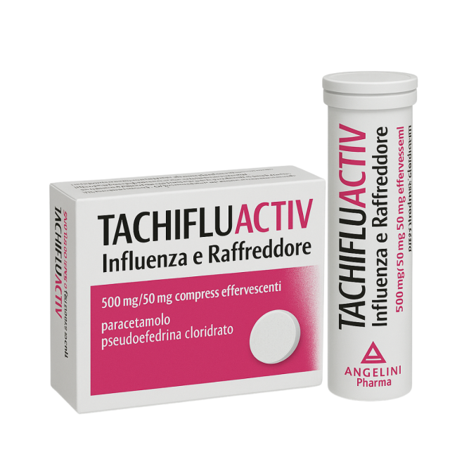 Angelini Tachifluactiv Influenza E Raffreddore 500 Mg/60 Mg Compresse Effervescentiparacetamolo/pseudoefedrina Cloridrato