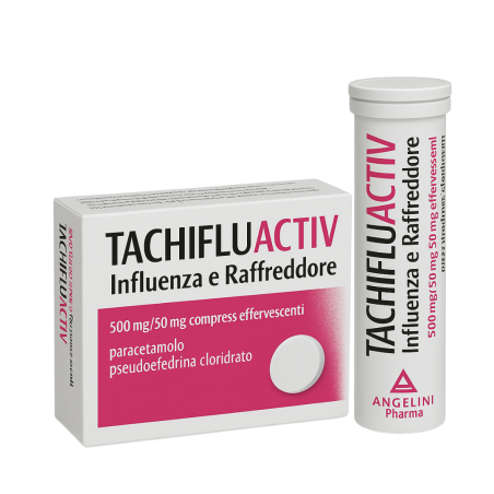 Angelini Tachifluactiv Influenza E Raffreddore 500 Mg/60 Mg Compresse Effervescentiparacetamolo/pseudoefedrina Cloridrato