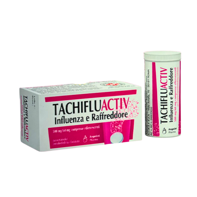 Angelini Tachifluactiv Influenza E Raffreddore 500 Mg/60 Mg Compresse Effervescentiparacetamolo/pseudoefedrina Cloridrato