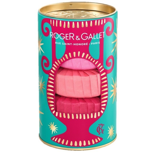 Roger & Gallet Set Natale Saponette Rose 100 G + Fleur De Figuier 100 G + Gingembre Rouge 100 G