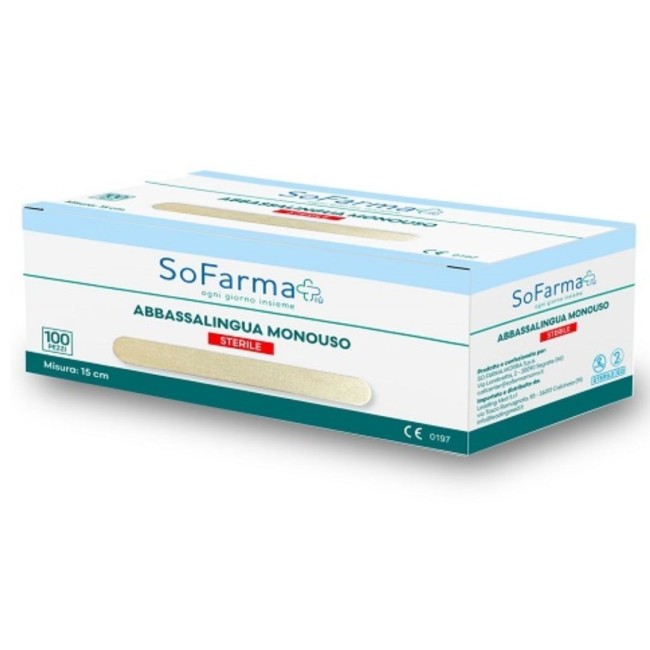 So. Farma. Morra Abbassalingua Monouso In Legno Sterile 100 Pezzi Sofarmapiu'
