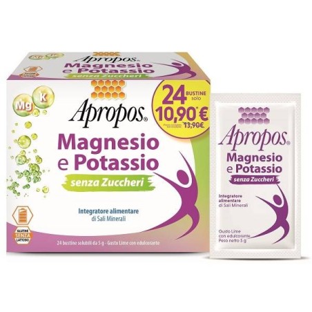 Desa Pharma Apropos Magnesio E Potassio Senza Zuccheri 24 Bustine Gusto Lime