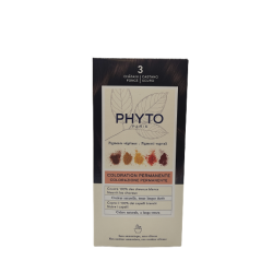 Phyto Color Kit 3 Castano Scuro Latte Rivelatore 50 Ml + Crema Colorante 50 Ml + Maschera Protettiva Colore 12 Ml + Guanti