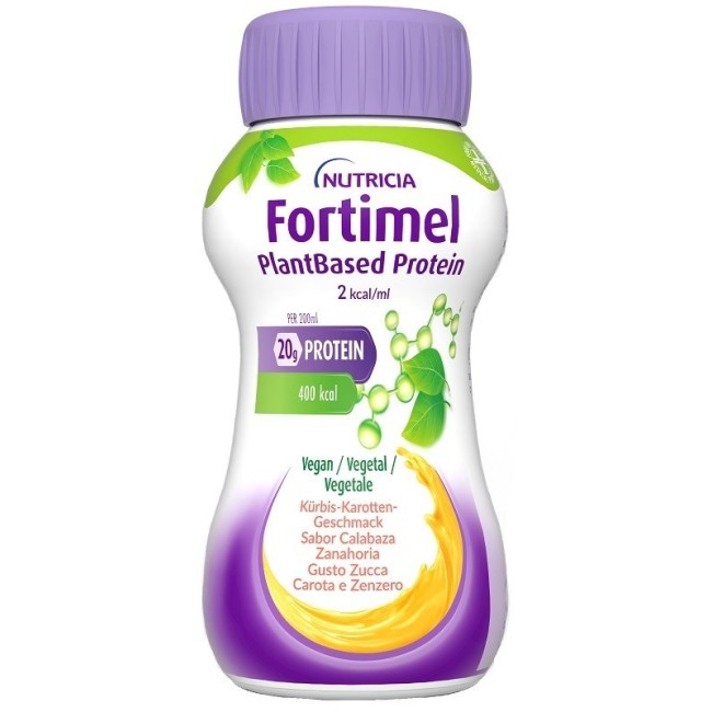Danone Fortimel Plantbased Protein Zucca Carota 4 Bottigliette Da 200 Ml