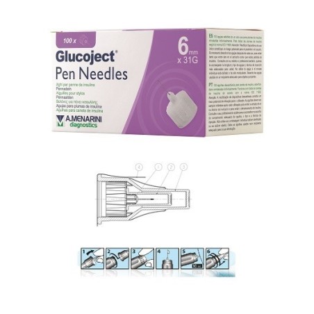 Menarini Ago Per Penna Da Insulina Glucoject Lunghezza 6 Mm Gauge 31 100 Pezzi