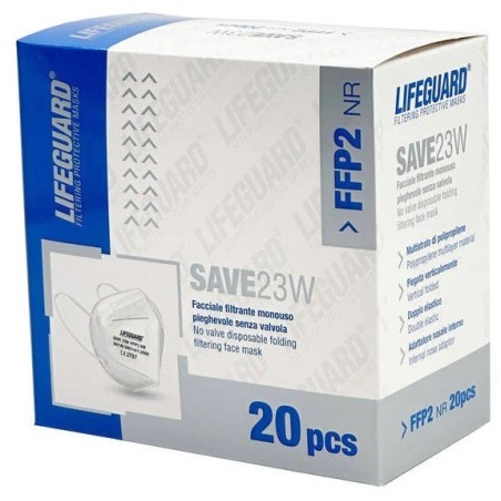 Rays Lifeguard Save 23w Facciale Filtrante Monouso Pieghevole Senza Valvola Ffp2 20 Pezzi