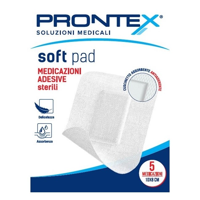 Safety Medicazione Adesiva Sterile Prontex Soft Pad 10x8 Cm 5 Pezzi