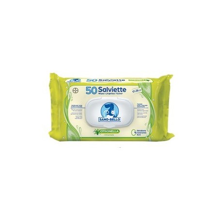 Elanco Sano E Bello Salviette Detergenti Citronella 50 Pezzi