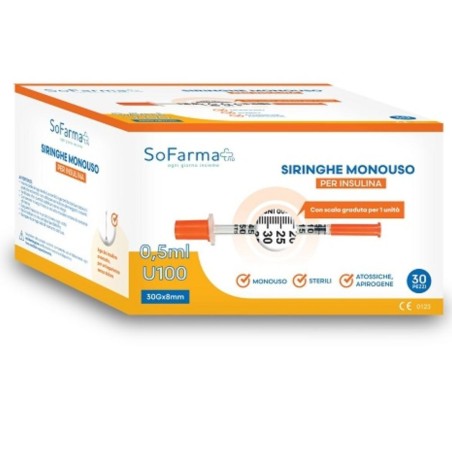 So. Farma. Morra Siringa Per Insulina 0,5 Ml 30 Pezzi Sofarmapiu'