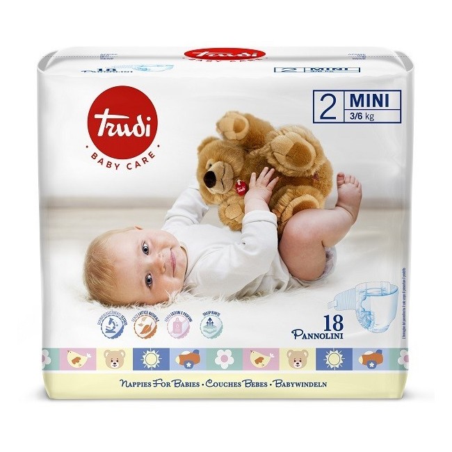 Silc Trudi Baby Care Pannolino Per Bambini Mini 3/6kg 18 Pezzi