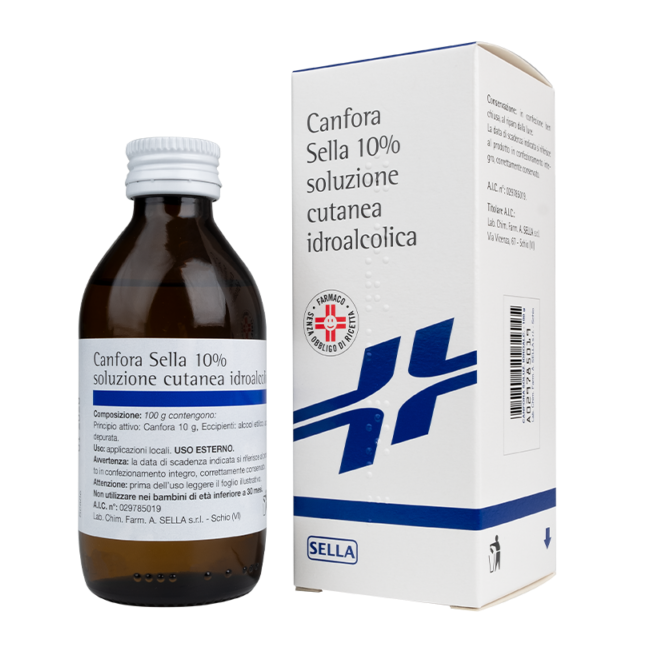 Canfora Sella 10% Soluzione Cutanea Idroalcolica  Canfora Sella 10% Soluzione Cutanea Oleosa Canfora