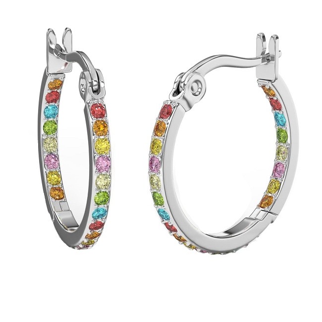 Sanico Bjt407 Orecchini Hoop/cristalli Multicolor 20mm Stainless Steel