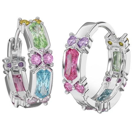 Sanico Bjt414 Orecchini Ring/cristalli Multicolor 19mm Stainless Steel