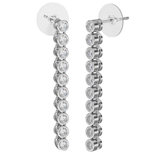 Sanico Bjt419 Orecchini Snake/cristalli Bianchi 30mm Stainless Steel