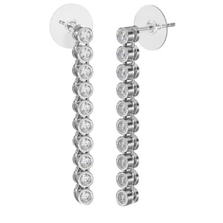 Sanico Bjt419 Orecchini Snake/cristalli Bianchi 30mm Stainless Steel