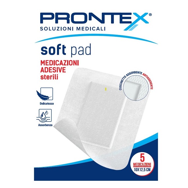 Safety Medicazione Adesiva Sterile Prontex Soft Pad 10x12,5 Cm 5 Pezzi