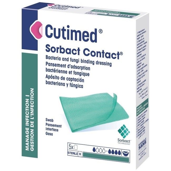 Essity Medicazione Idrofobica Cutimed Sorbact Contact 7x9 Cm 5 Pezzi