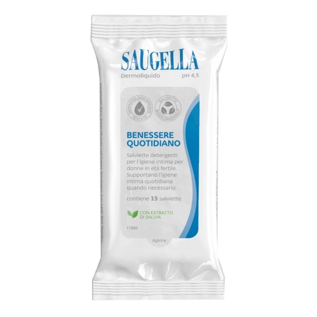 Meda Pharma Saugella Dermoliquido Salviettine 15 Pezzi