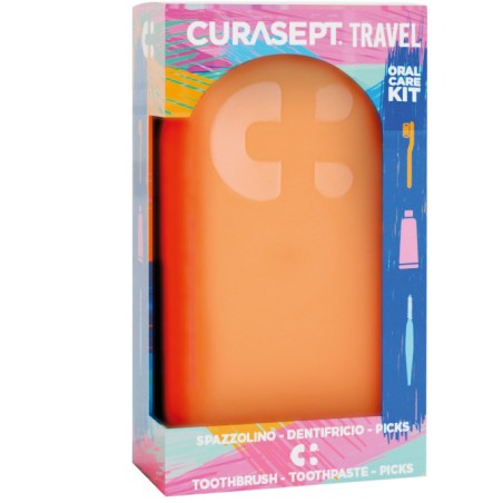 Curasept Travel Arancio 1 Spazzolino + 1 Dentifricio 20 Ml + 3 Picks