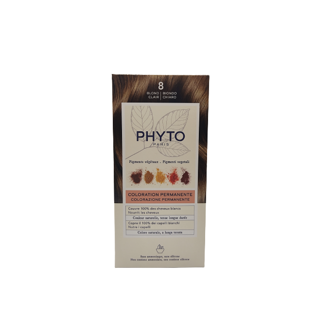 Phyto Color Kit 8 Biondo Chiaro 1 Latte 50 Ml + 1 Crema 50 Ml + 1 Maschera 12 Ml