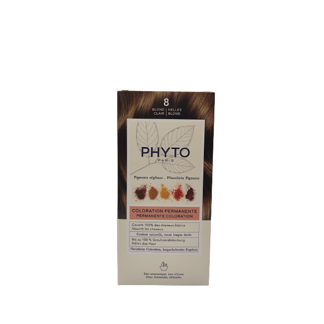 Phyto Color Kit 8 Biondo Chiaro 1 Latte 50 Ml + 1 Crema 50 Ml + 1 Maschera 12 Ml
