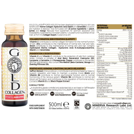 Minerva Research Labs Gold Collagen Forte Ageless 10 Flaconi