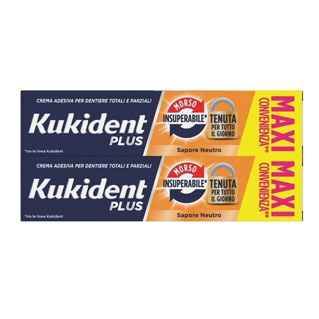 Procter & Gamble Kukident Bipacco Morso Insuperabile Crema Adesiva Dentiere 57 G X 2